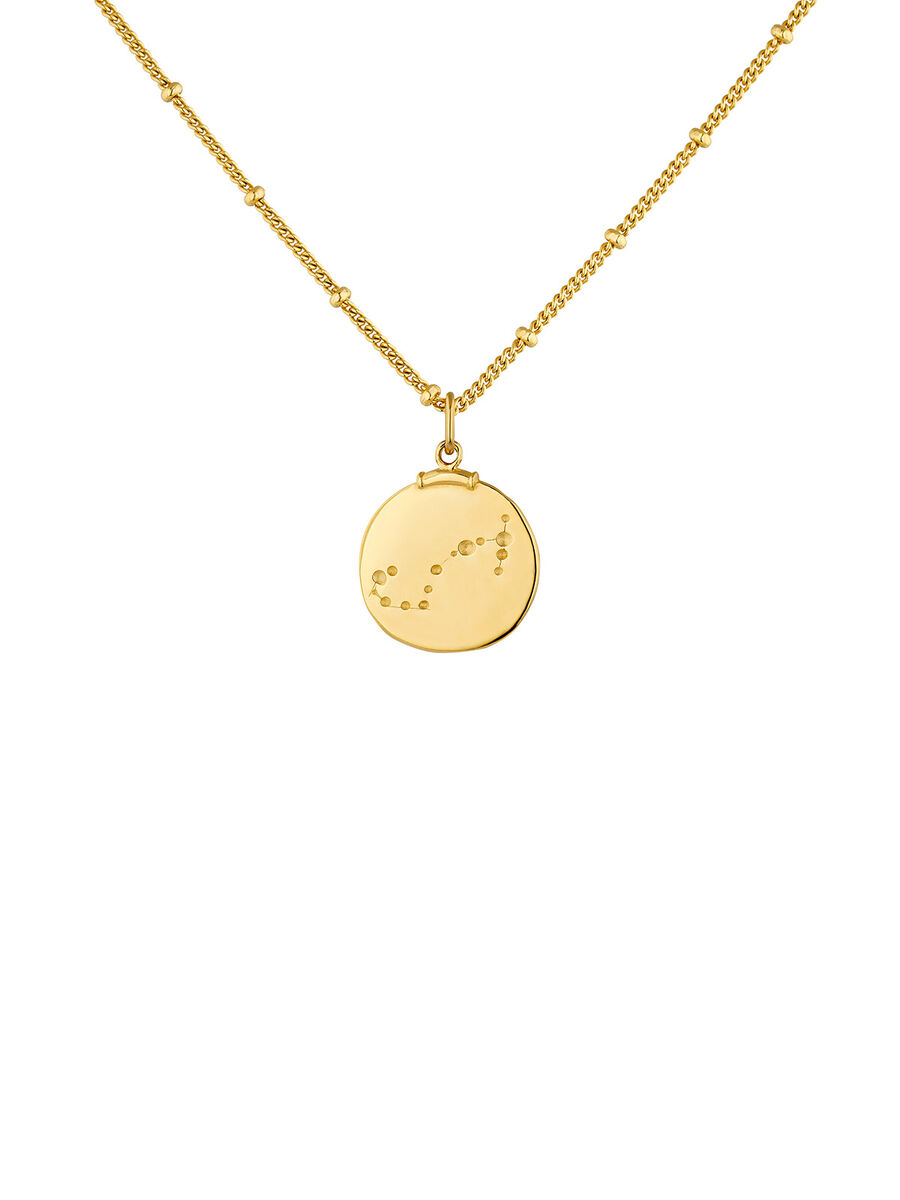 Pendentif médaille Scorpion en argent plaqué en or jaune 18 K, J04780-02-ESC, hi-res