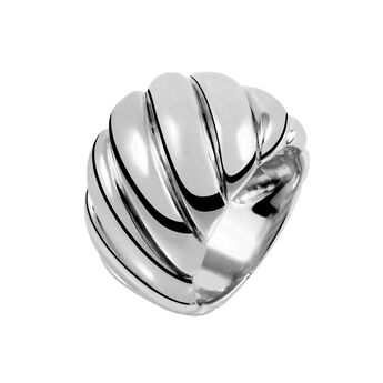 Large silver cabled ring , J01439-01,hi-res