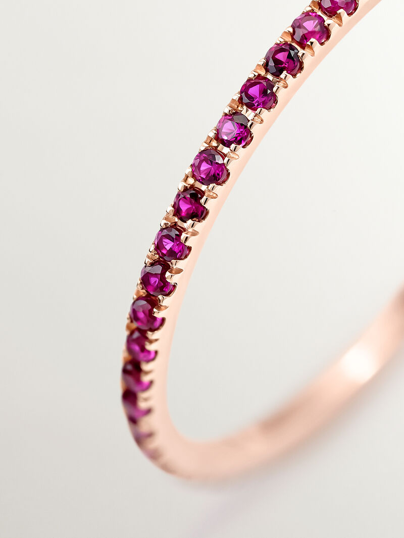 9K Rose Gold Ring with Pink Rubies image number 4