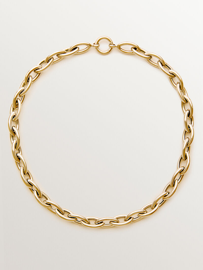 18K yellow gold plated 925 silver chain with oval links image number 0