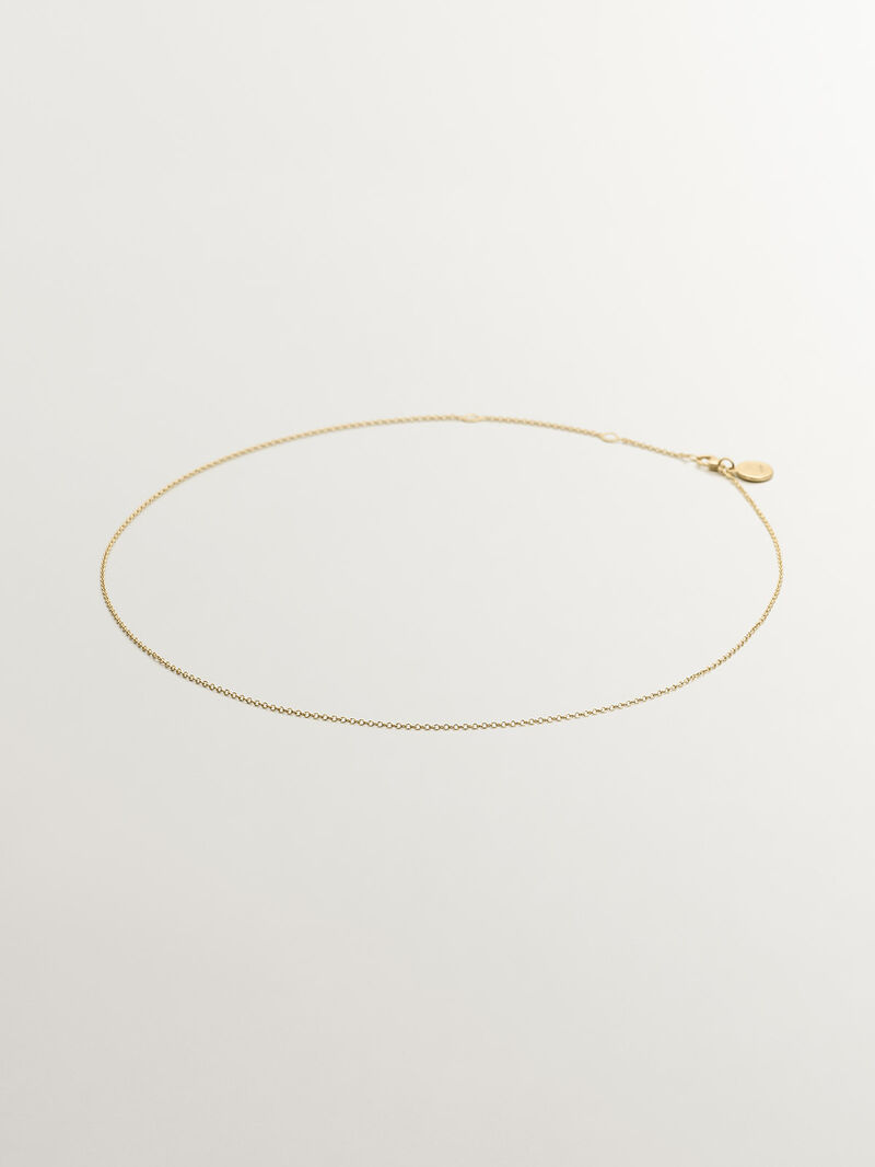 Simple adjustable 925 silver chain bathed in 18K yellow gold. image number 0