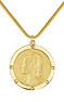 Gold plated portrait coin pendant , J03591-02
