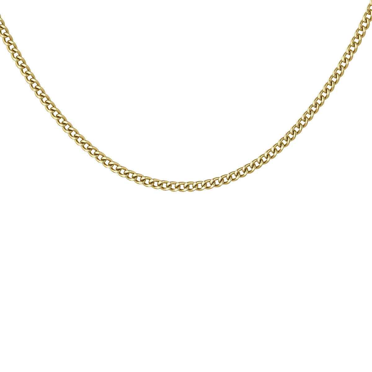 Thin chain with flat curb links in 9k yellow gold, J05326-02, hi-res