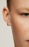 Single small hoop earring in 9k rose gold with pink rubies, J04971-03-RU-H