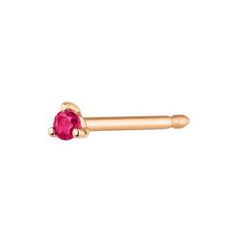 Mini rose gold ruby earring , J04345-03-RU-H, mainproduct