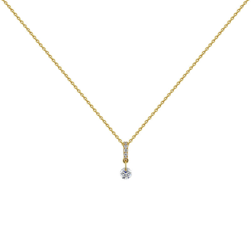 Gold diamonds necklace, J04431-02, hi-res