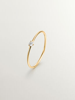 Solitaire ring in 18k yellow gold with 0.048ct diamond, J04437-02,hi-res
