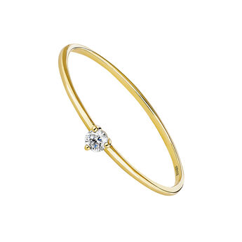 Solitaire ring in 18k yellow gold with 0.048ct diamond, J04437-02,hi-res