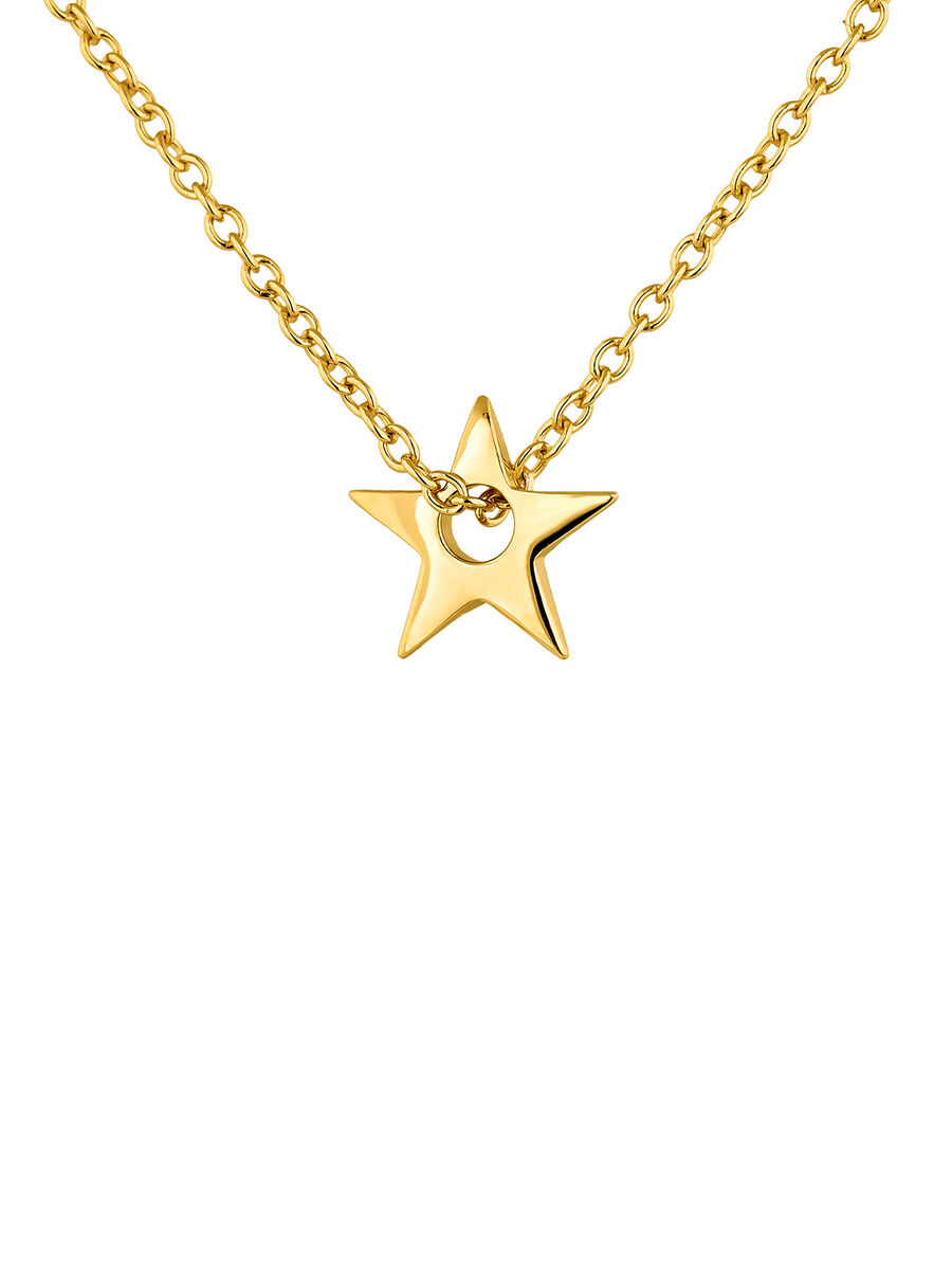 Star pendant in 18k yellow gold-plated silver , J04932-02, hi-res