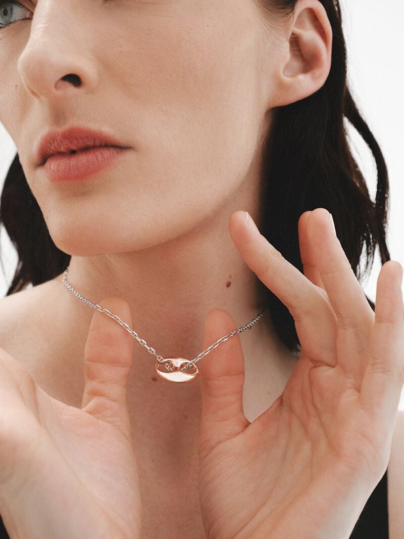 925 silver charm bathed in 18k rose gold image number 1