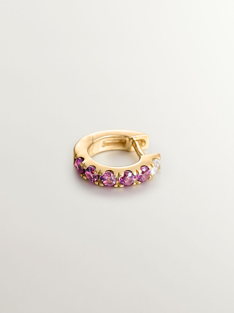 Boucle d'oreille saphir et rhodolite argent plaqué or , J04836-02-WS-RO-H, mainproduct