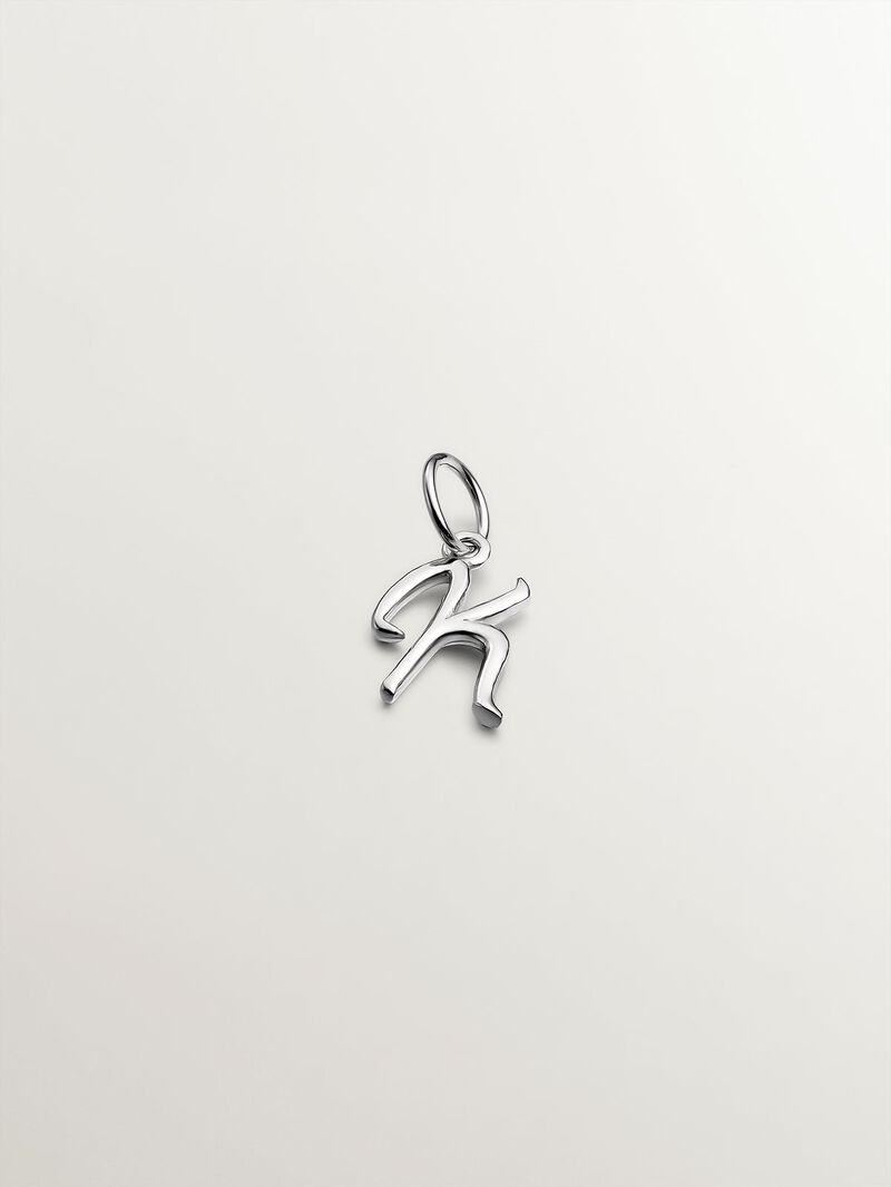925 Silver Charm with initial K image number 0