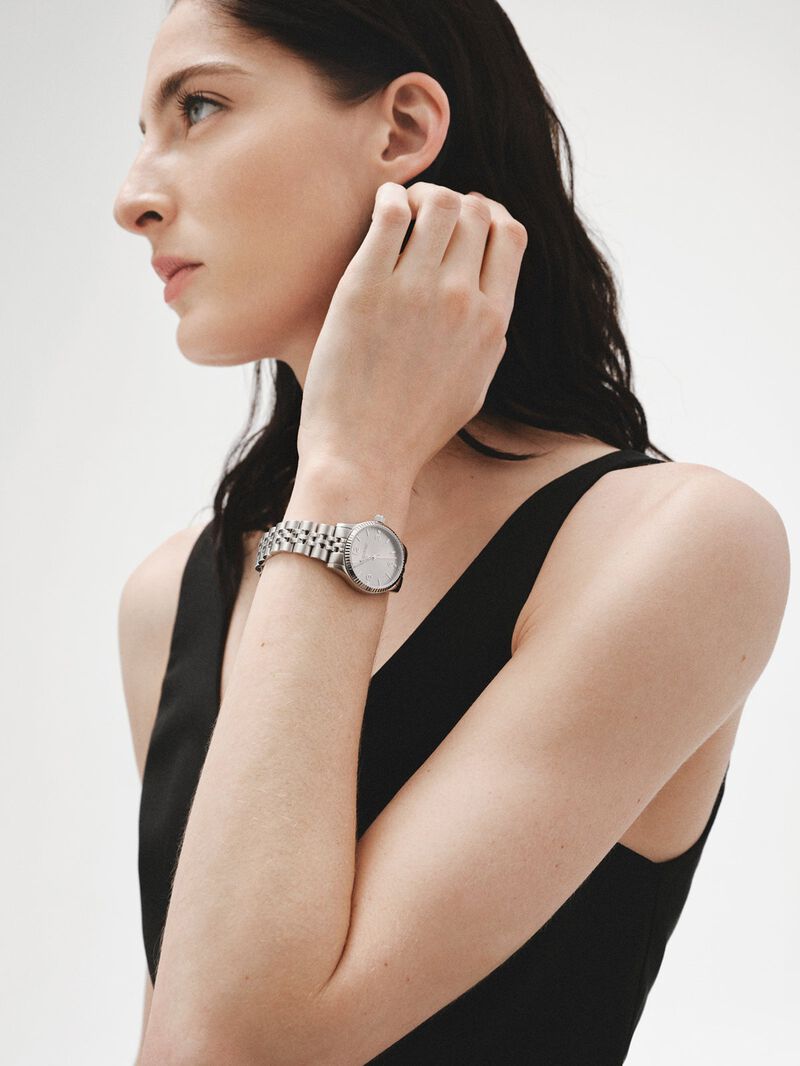 St. Barth Armis Watch with grey steel strap and grey dial. image number 3