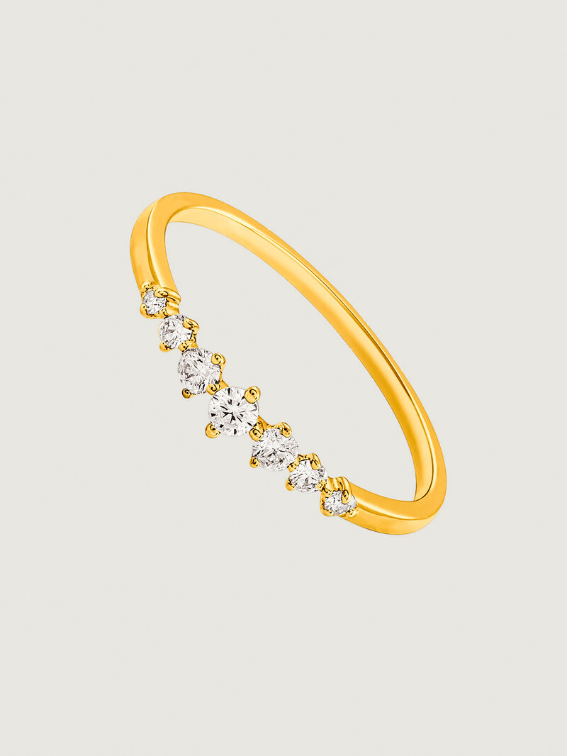 18K Yellow Gold Ring with Diamonds image number 0