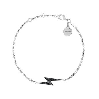 Silver spinel bracelet with lightning bolt , J03640-01-BSN,hi-res