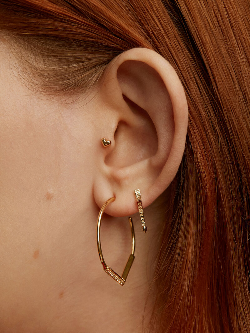 18K Yellow Gold Heart-Shaped Piercing image number 5
