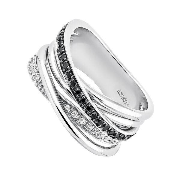 Medium silver multi-band ring, J03661-01-WT-BSN,hi-res