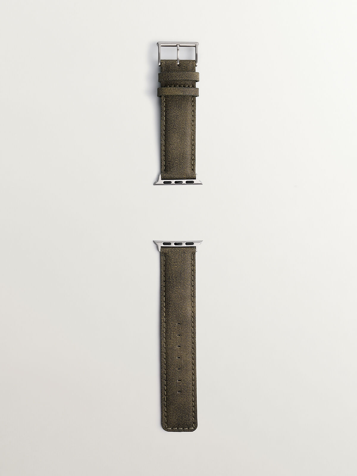 Correa para Apple Watch de cuero verde militar Aristocrazy