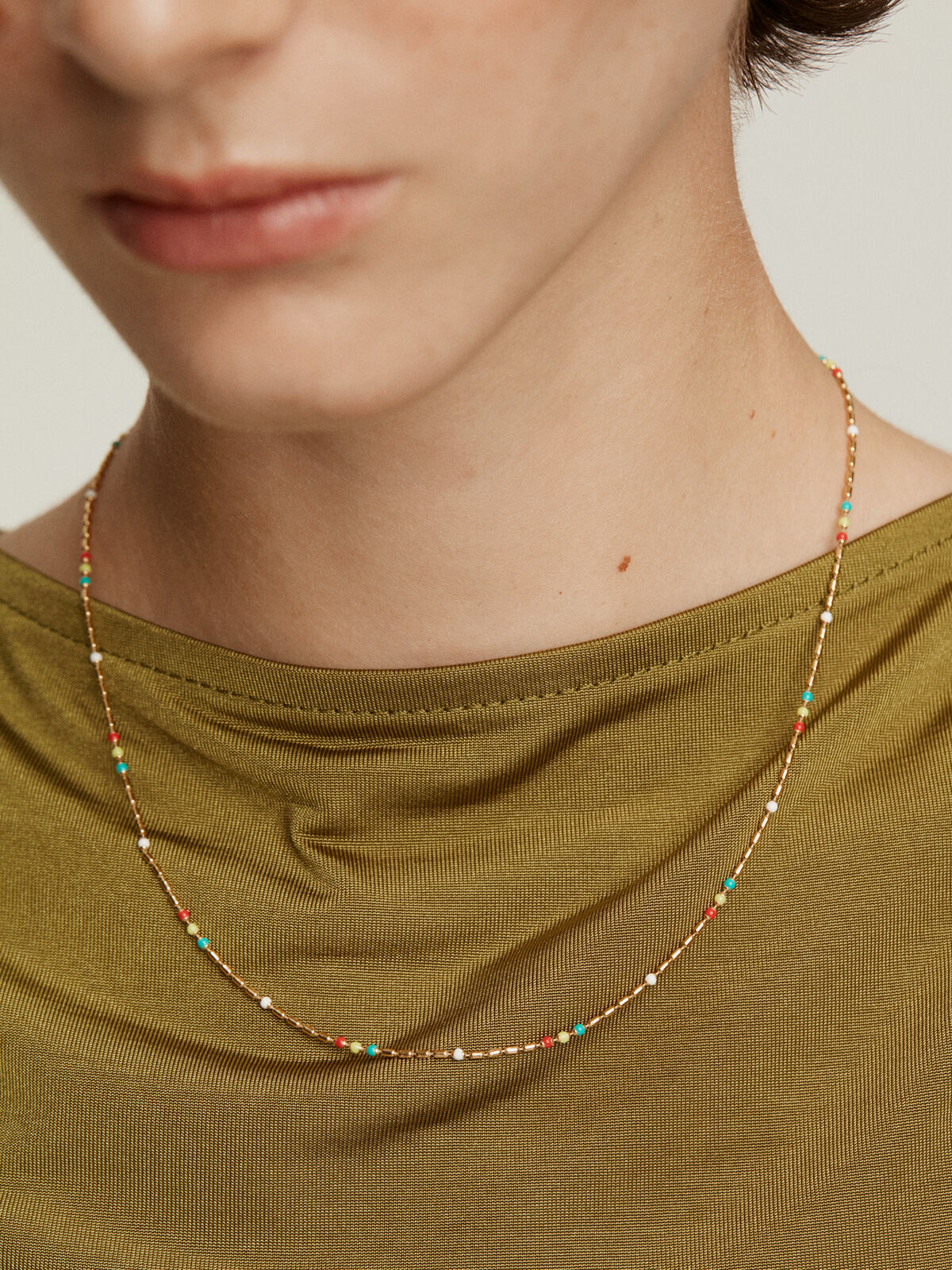925 Silver chain coated in 18K yellow gold with multicolor enamel. Aristocrazy