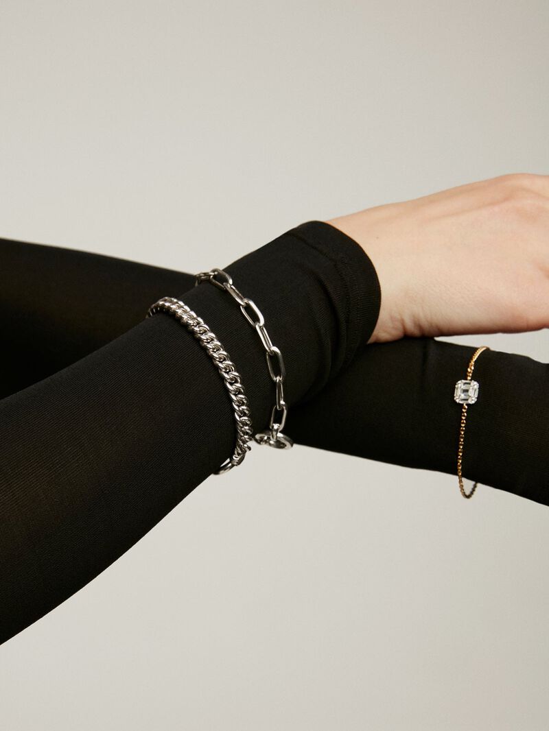 925 Silver Rectangular Forza Link Bracelet image number 5
