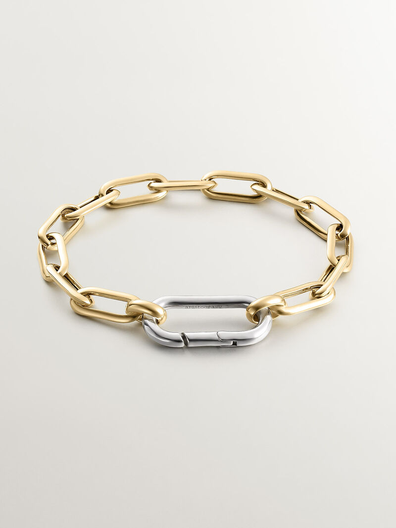 Rectangle Forza link bracelet made from 925 silver coated in 18K yellow gold image number 4