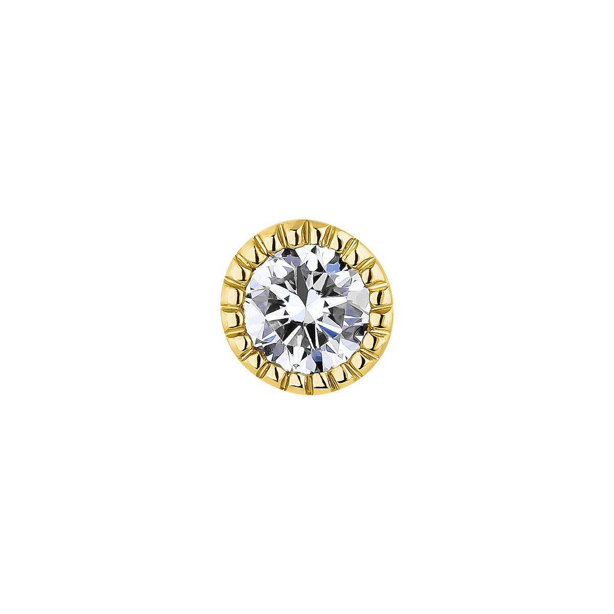 Gold mini diamond earring piercing 0.068 ct , J03550-02-H, hi-res