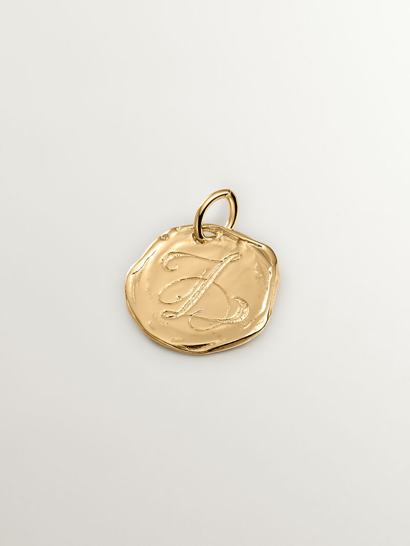 Handcrafted 925 silver charm bathed in 18K yellow gold with initial Z image number 0