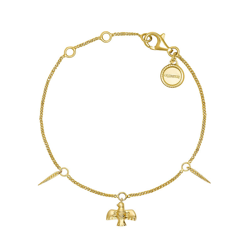Gold plated bird bracelet , J04557-02, hi-res