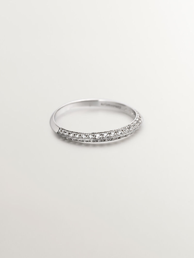 931 Silver ring with white topazes image number 2