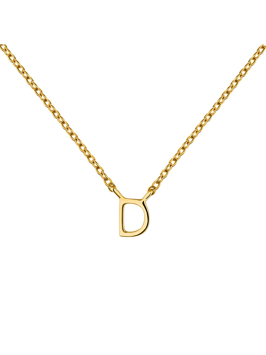 Gold Initial D necklace , J04382-02-D, mainproduct