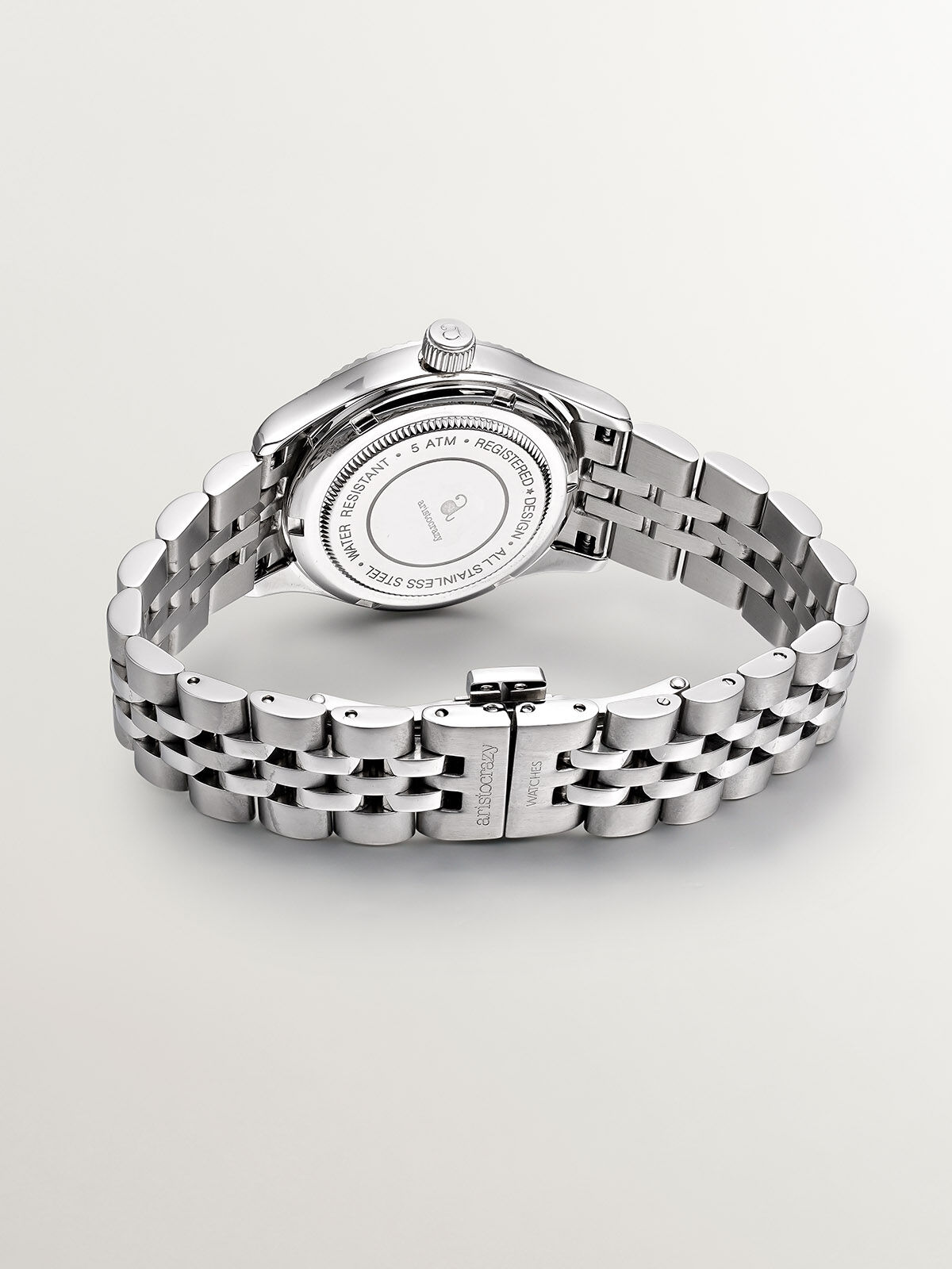 Reloj St. Barth Armis con correa de acero gris y esfera azul Aristocrazy