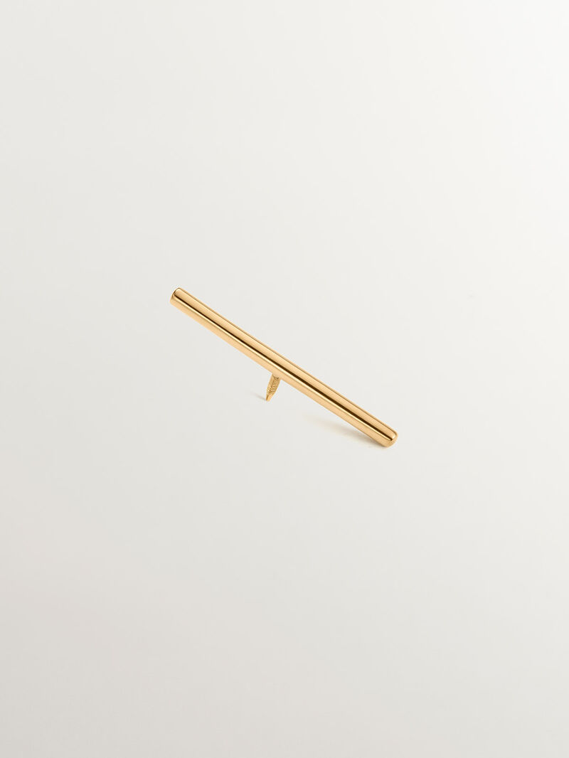 18K Yellow Gold Industrial Bar Piercing image number 0