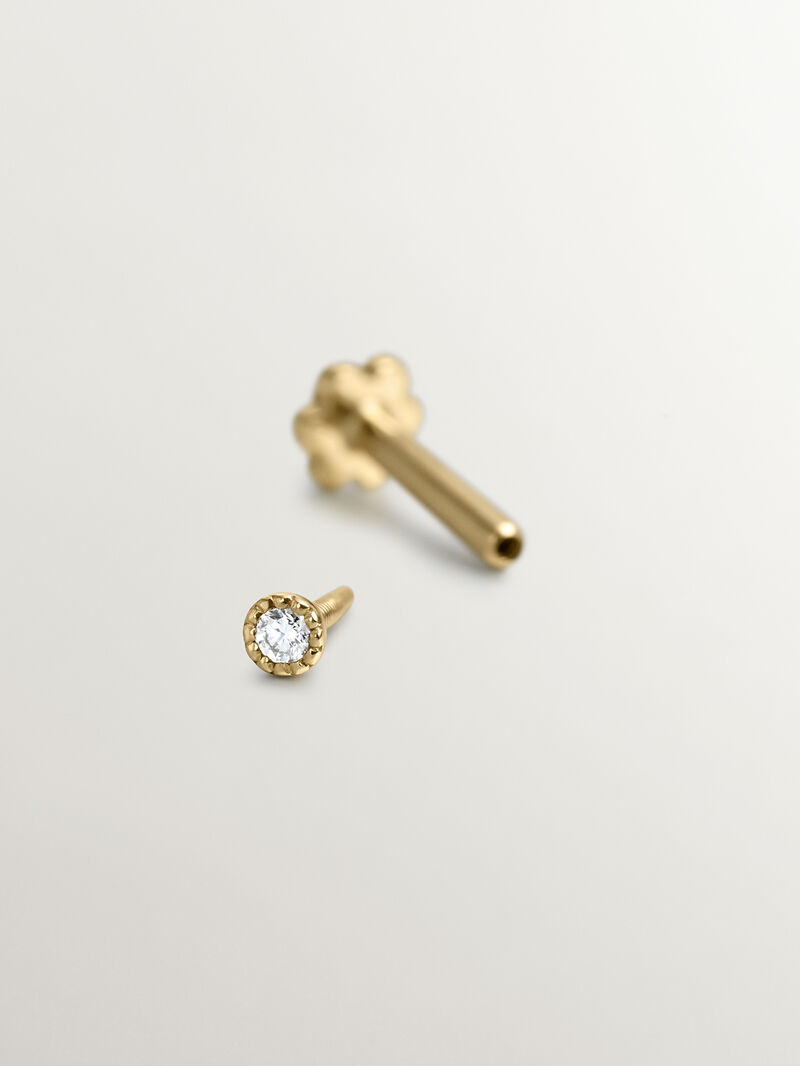 Individual 18K yellow gold piercing with diamond image number 1