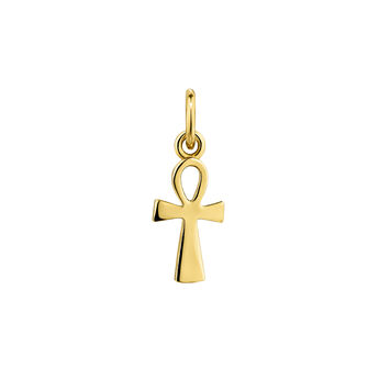 Gold-plated silver ankh charm , J04900-02,hi-res