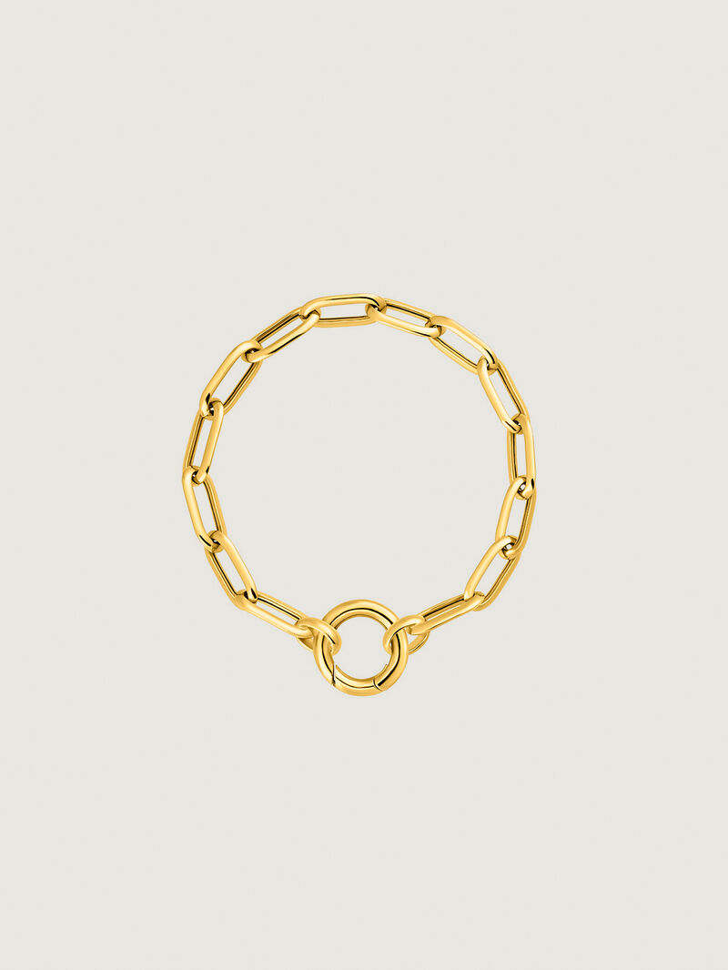Rectangle Forza link bracelet made from 925 silver coated in 18K yellow gold image number 4