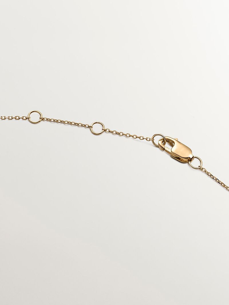 9K yellow gold pendant with blue larimar image number 8