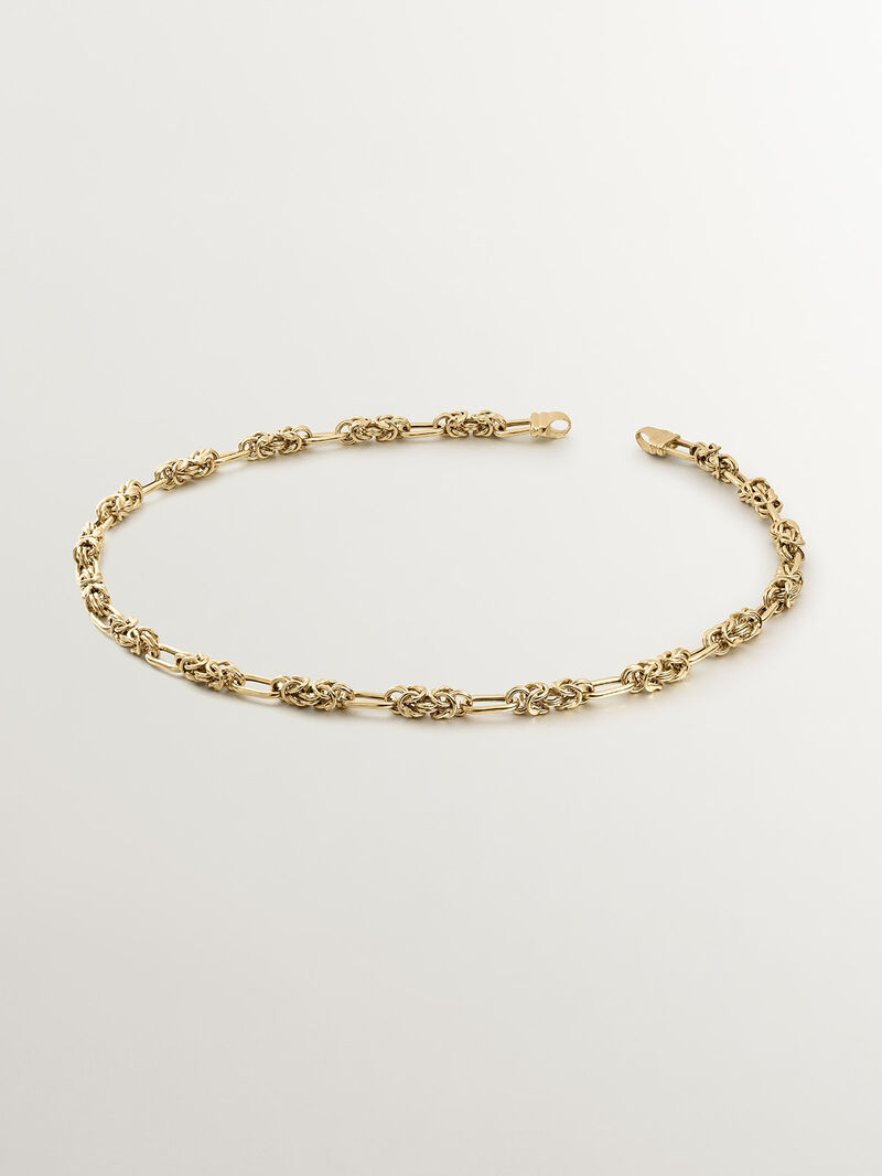 Combination link chain made of 925 silver, bathed in 18K yellow gold image number 0