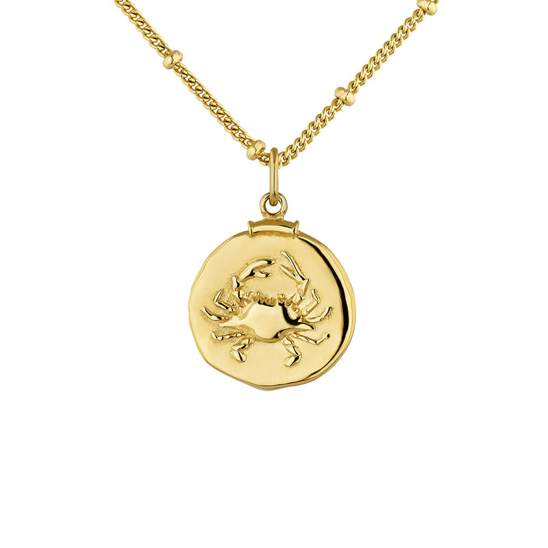 Gold-plated silver Cancer charm , J04780-02-CAN, hi-res