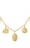 Gold plated multi medal necklace , J04720-02
