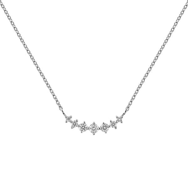 White gold 7 diamonds cross necklace 0.15 ct, J03366-01,hi-res