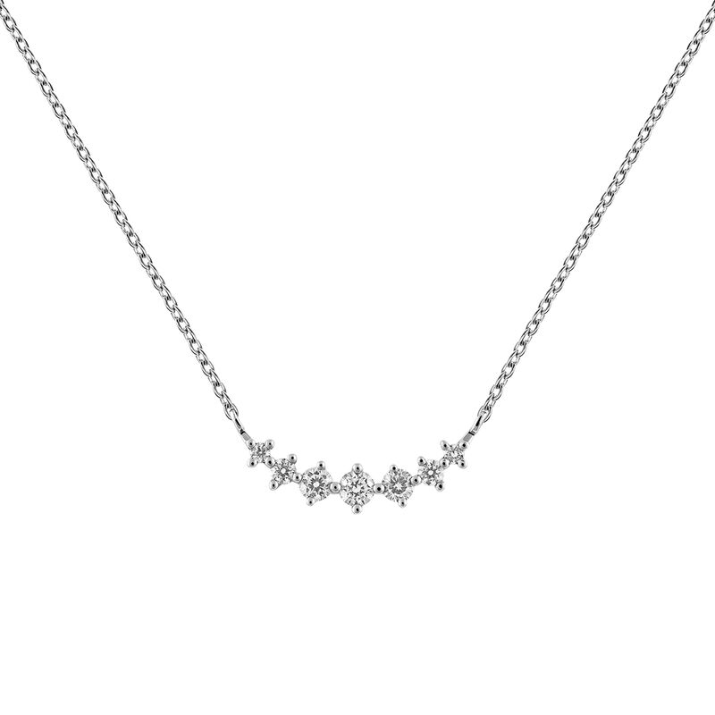 White gold 7 diamonds cross necklace 0.15 ct, J03366-01, hi-res