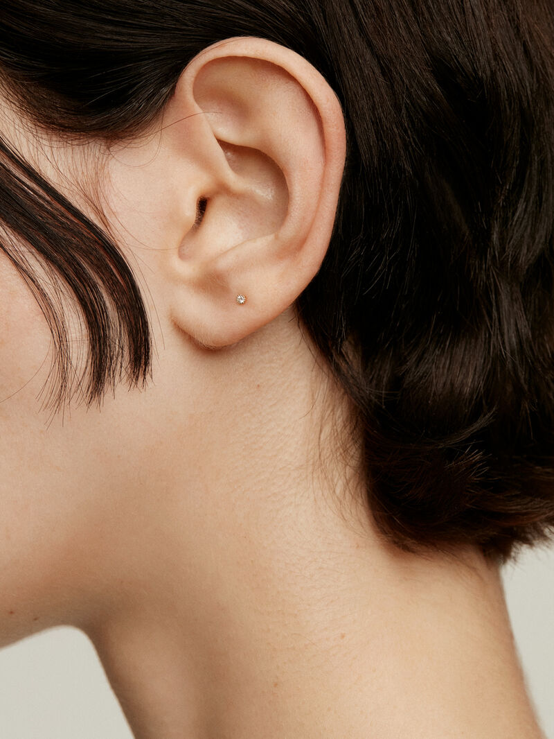 Individual 9K yellow gold piercing with diamond image number 2