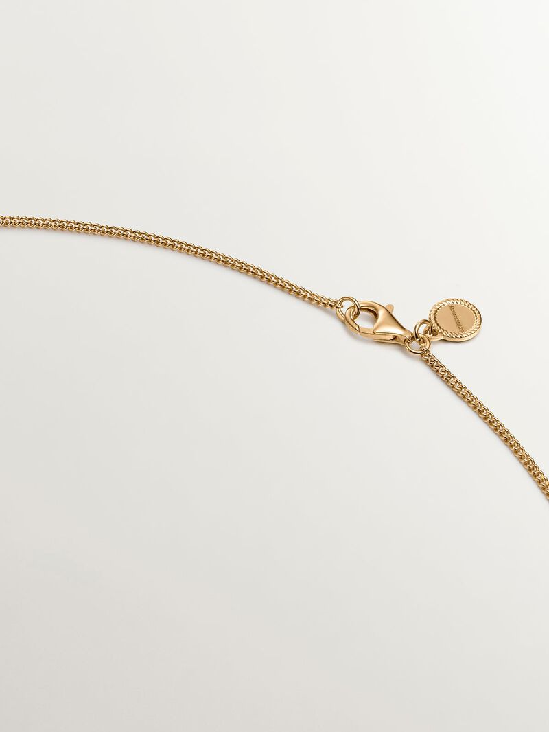 925 Silver pendant bathed in 18K yellow gold with wicker texture. image number 6