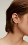Double medium hoop earrings in 18k rose gold-plated silver , J03587-03