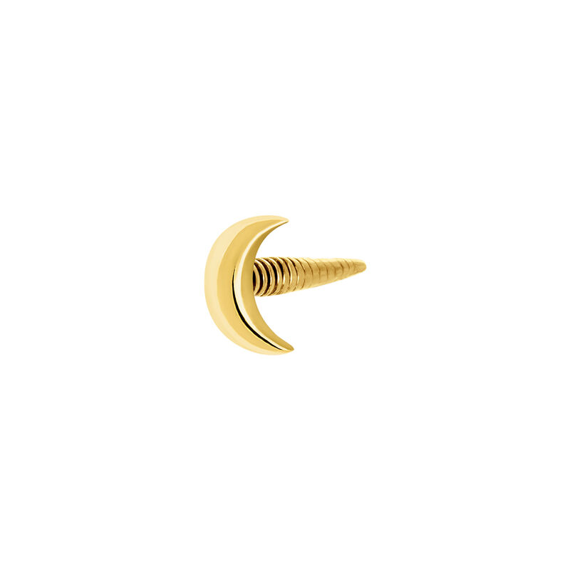 Gold moon earring piercing , J04524-02-H, mainproduct