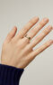 Anillo cruzado de plata bañada en oro amarillo de 18kt, J05227-02