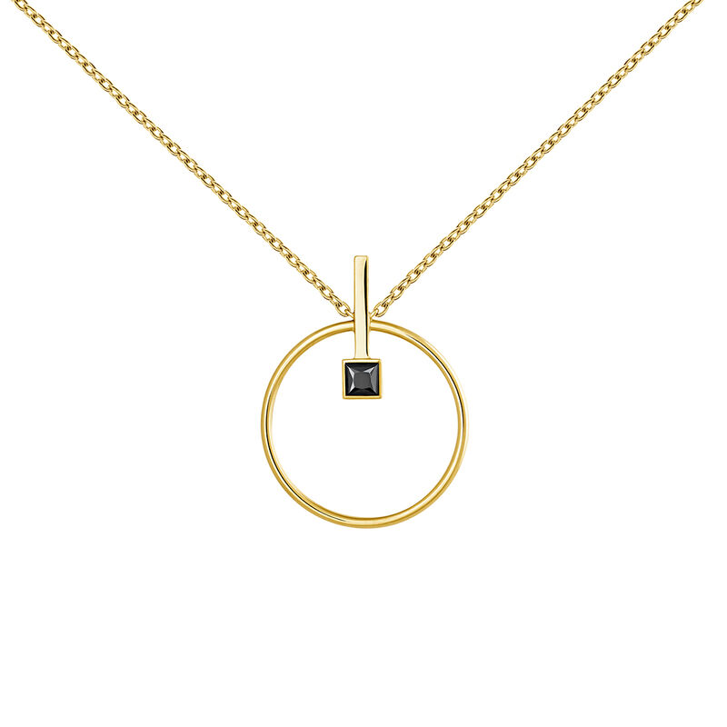 Gold plated spinel necklace , J04062-02-BSN, hi-res