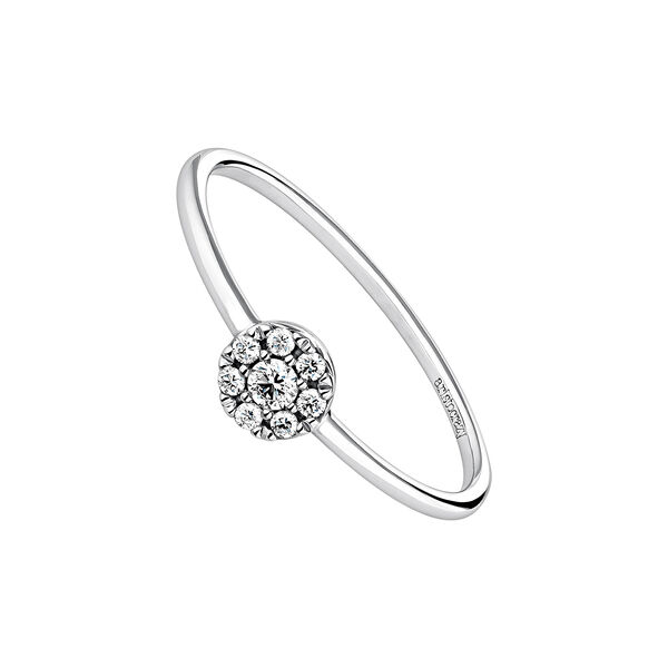 Solitaire diamond rosette ring 0.10 ct white gold, J04204-01-10,hi-res