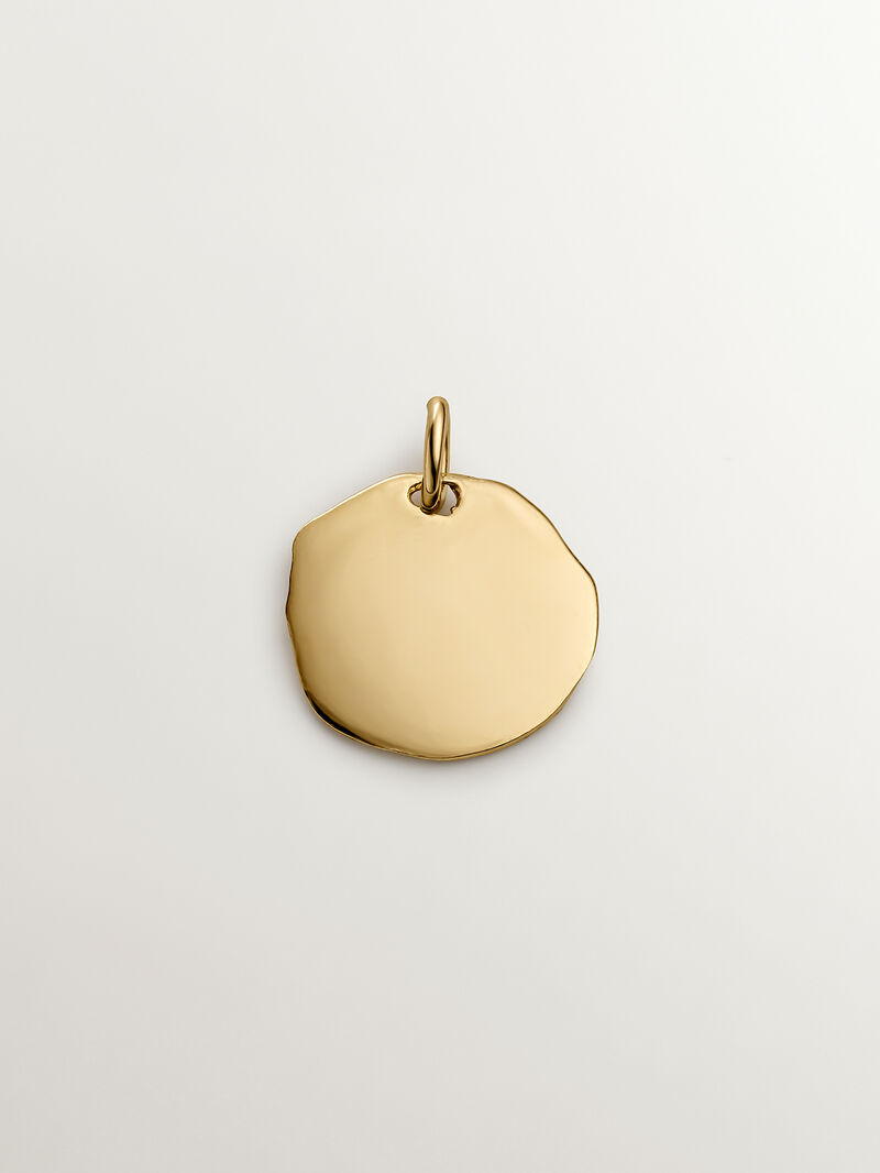 Handcrafted charm made of 925 silver bathed in 18K yellow gold with initial M. image number 2