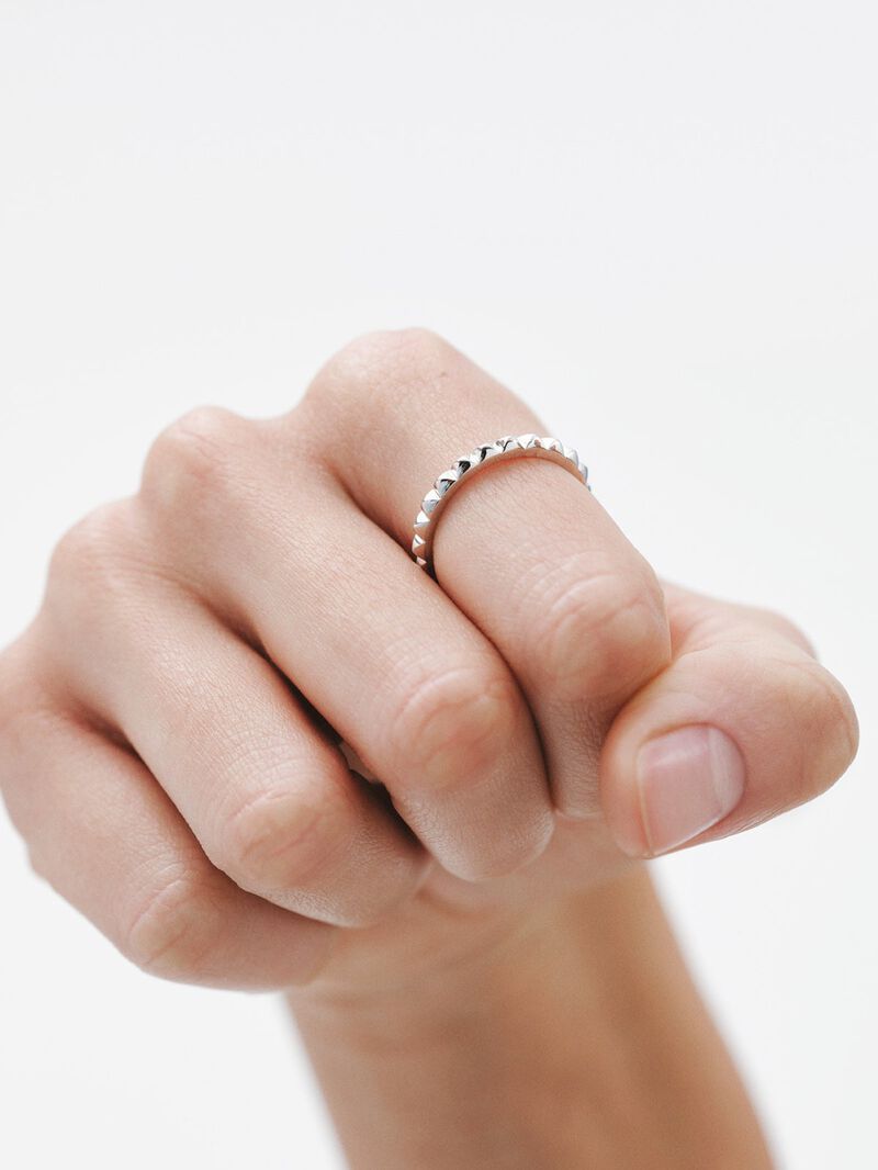 9K Yellow Gold Studded Ring image number 1